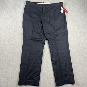 Perry Ellis Pants Mens 36x39 Blue Folio Flex Modern Dress Slacks Polyester New